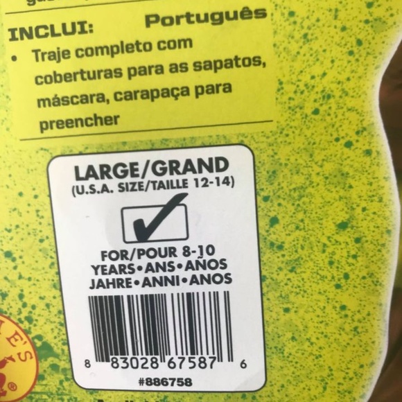 Child's Lg(12-14) Michelangelo Teenage Mutant Ninja Turtle Halloween Costume - Picture 3 of 4